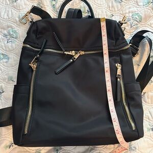 Miztique Black Backpack with Gold Zippers